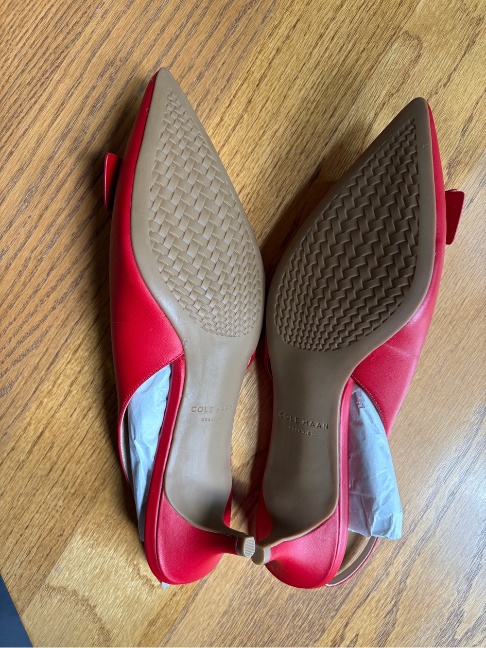 New in Box Cole Haan Tali Bow Sling Heel Red 10B - Picture 3 of 6